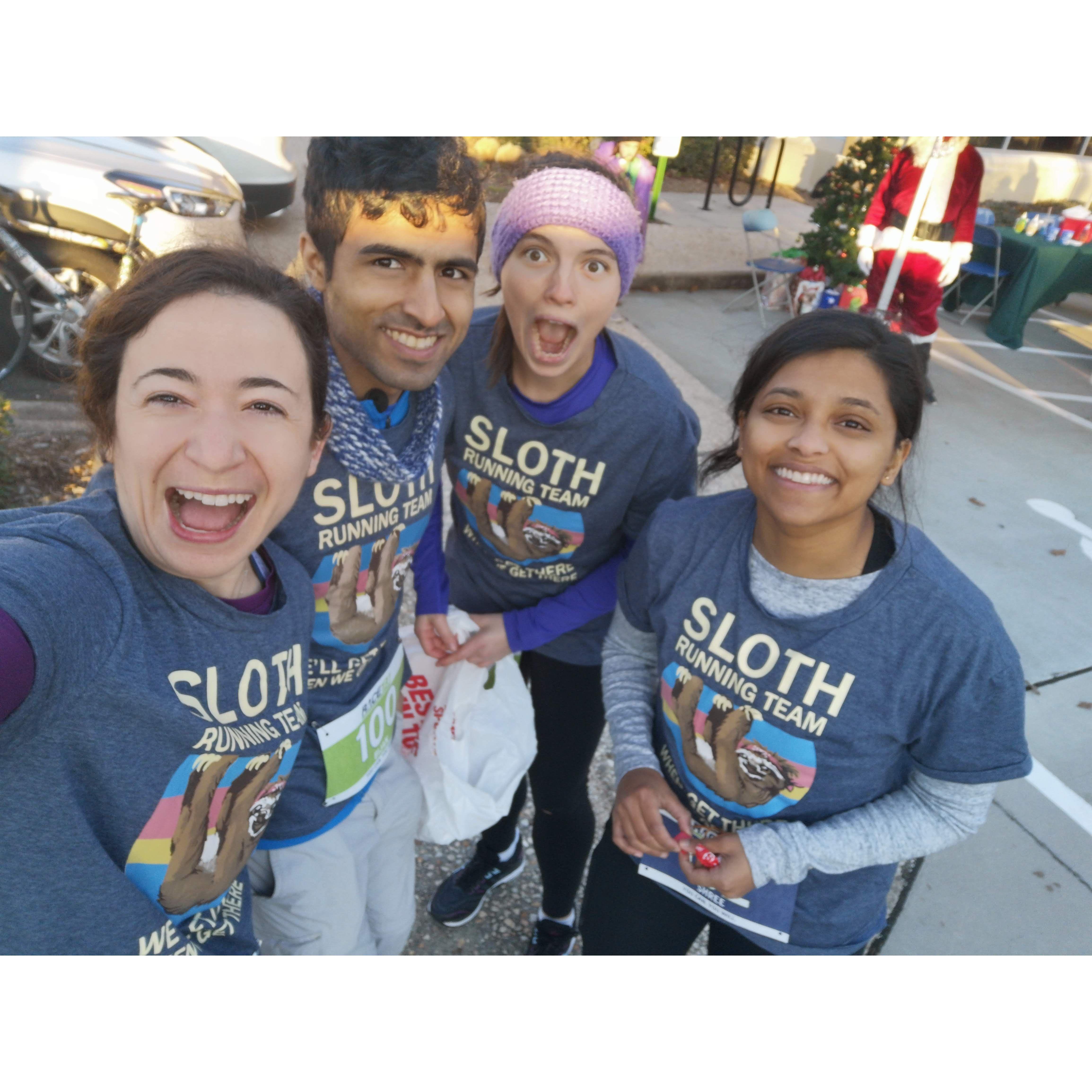 Lauren convinced Rebecca they should run a half marathon. Rebecca then convinced Bijan and Shree that it would be fun. It was really hard! But fun :)
