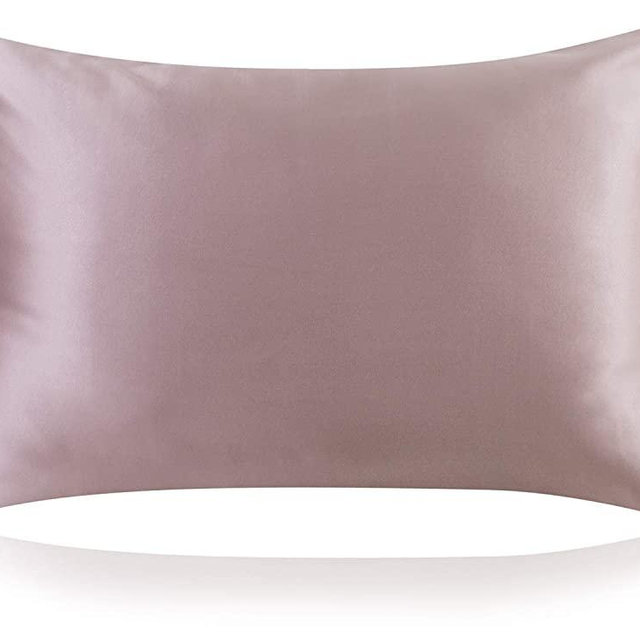 ZIMASILK 100% Mulberry Silk Pillowcase for Hair and Skin,with Hidden Zipper,Both Side 19 Momme Silk,600 Thread Count, 1pc (Standard 20''x26'', Gray Brown)