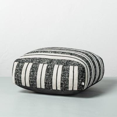 Bold Stripe Outdoor Floor Cushion Black/White - Hearth & Hand™ with Magnolia