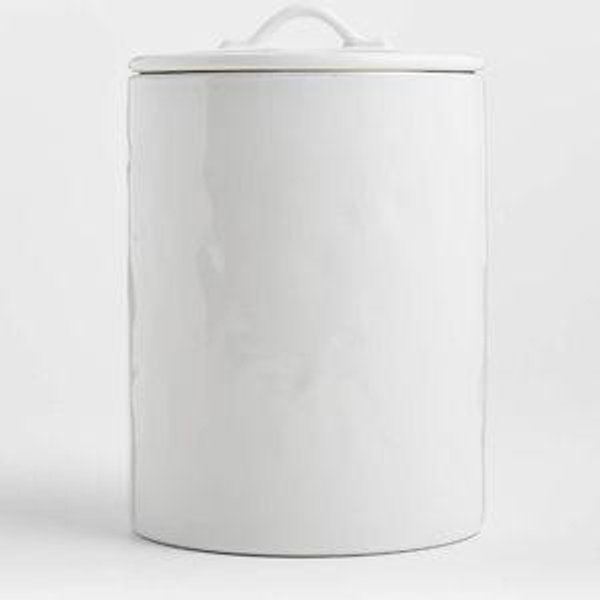 Size: Large - Marin Large White Stoneware Canister