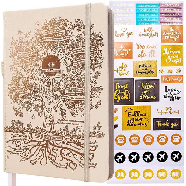 Law of Attraction Planner - Undated Deluxe Weekly, Monthly Planner, a 12 Month Journey to Increase Productivity & Happiness - Life Organizer, Gratitude Journal, and Stickers, A5