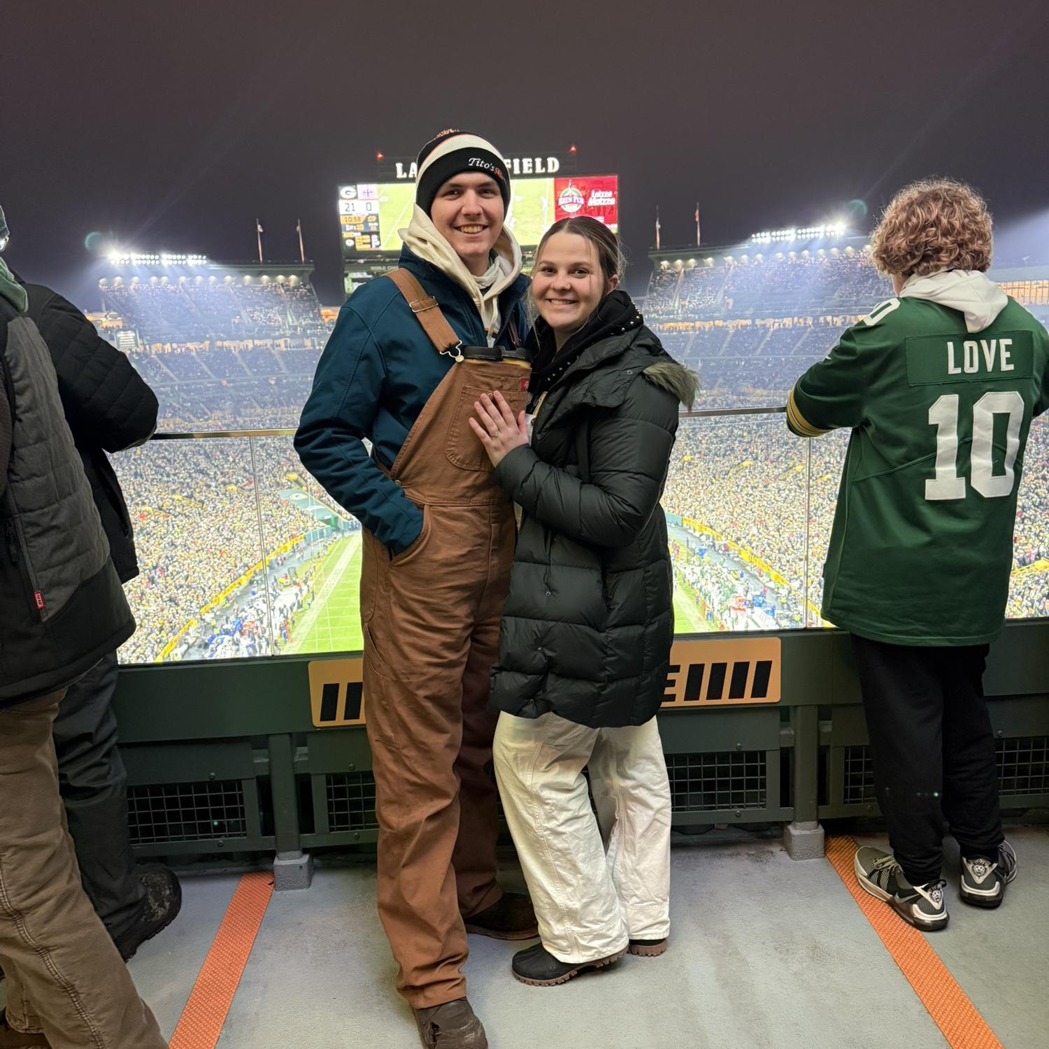 The sky lounge at Lambeau Stadium (Rileys favorite place)