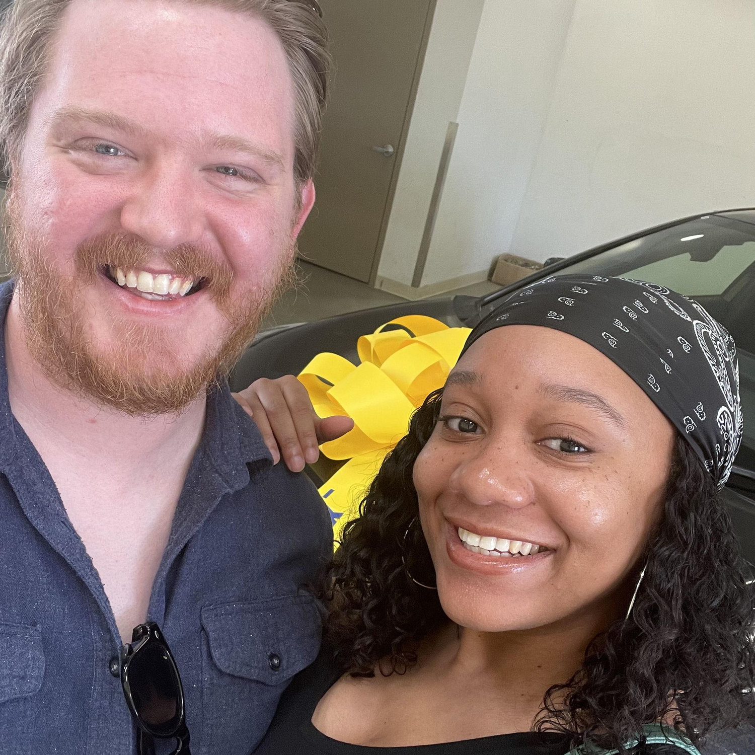 After an unfortunate car accident Brendan drove Sarah around until she was able to buy a new car.