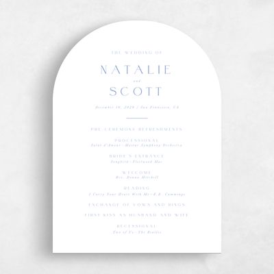 Blue Simple Wedding Program - Barga