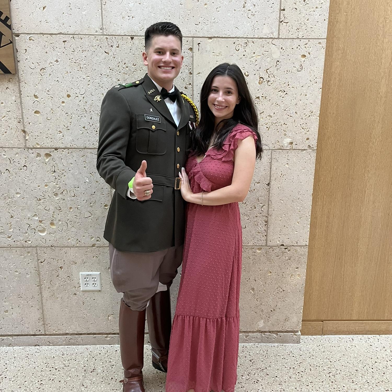 This picture of us was taken at Boot Dance, an awesome Corps tradition