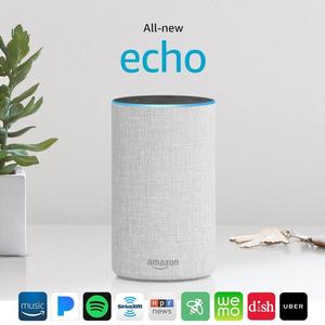 Echo (2nd Generation) - Smart speaker with Alexa - Sandstone Fabric