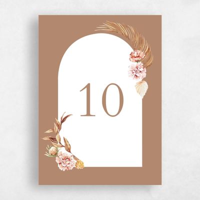 White Wedding Table Number - Caoba
