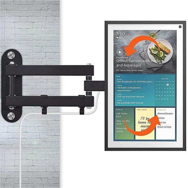Putimom Wall Mount Stand for Echo Show 15, Adjustable and Foldable Mounting Bracket for All-New Echo Show 15, Swivel and Tilt Echo Alexa Accessories, Easy Installation, 2022