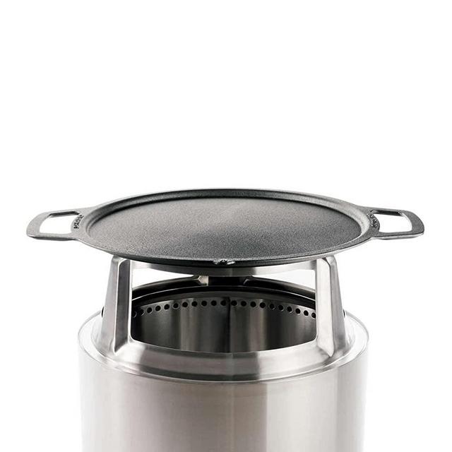 Solo Stove Bonfire Griddle + Hub, Cast Iron Cookware with Stainless Steel Hub for 8” Elevation, Addition to Bonfire fire Pit, Weight: 19.5lbs , Cooking Surface Diameter 17.75"