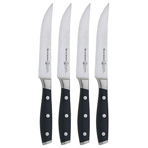 Messermeister Avanta Multi Edge Steak Knife Set, 4-Piece, Black