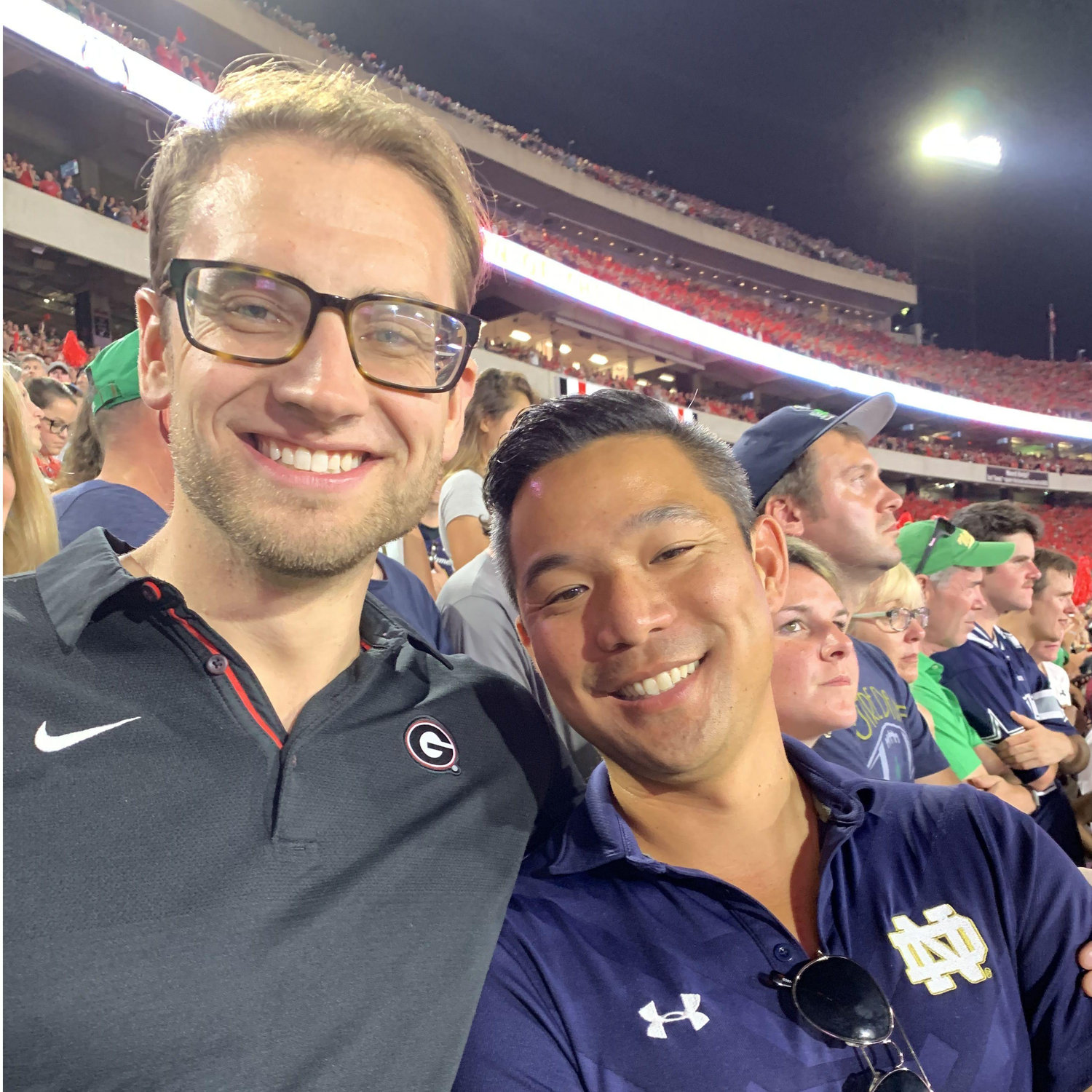 ND vs. UGA in Athens. Dawgs came out on top!