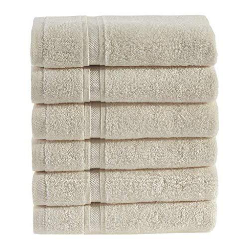 Hammam Linen Towels (13x13 6 Piece Set Wash Cloths, Sea Salt)