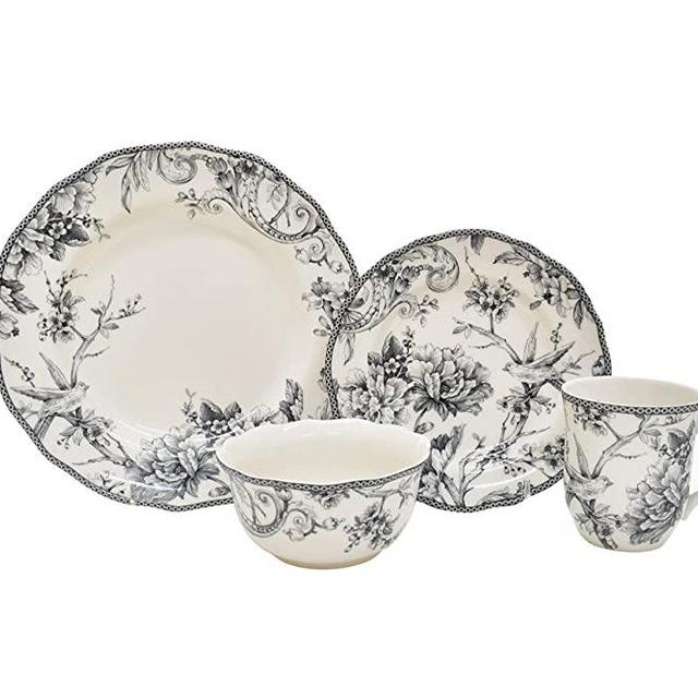 Adelaide Grey 16 Piece Dinnerware Set