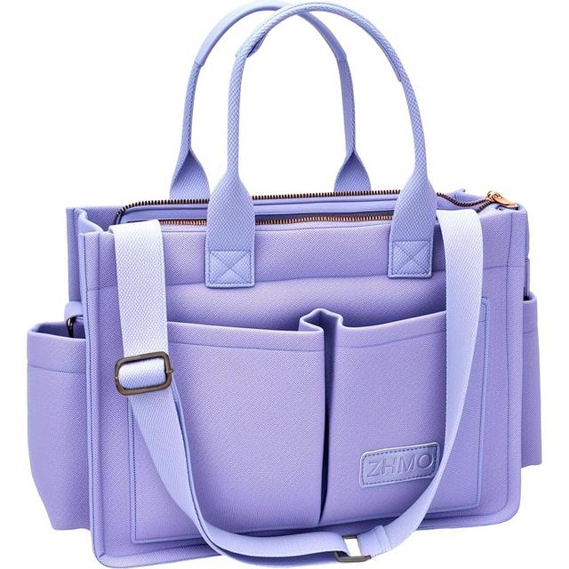 Tote Bag for Women With Compartments,Large Canvas Tote Women's Purse Crossbody Bags Work Laptop Book Bag Satchels Handbags