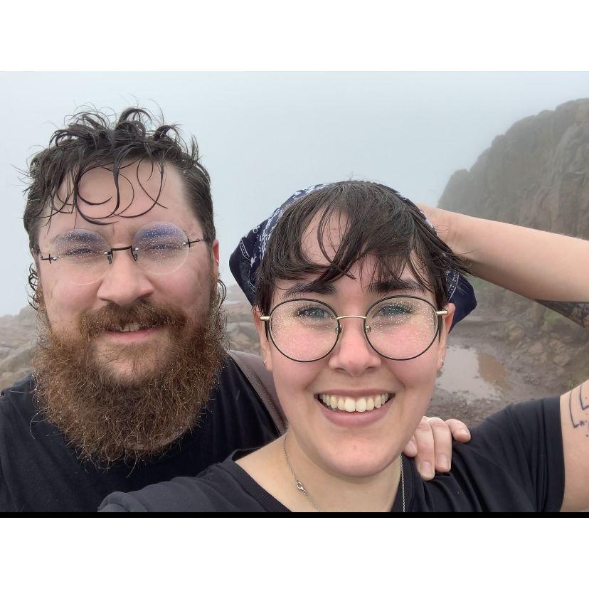 The top of Arthur's Seat in Edinburgh, we could not see a thing!