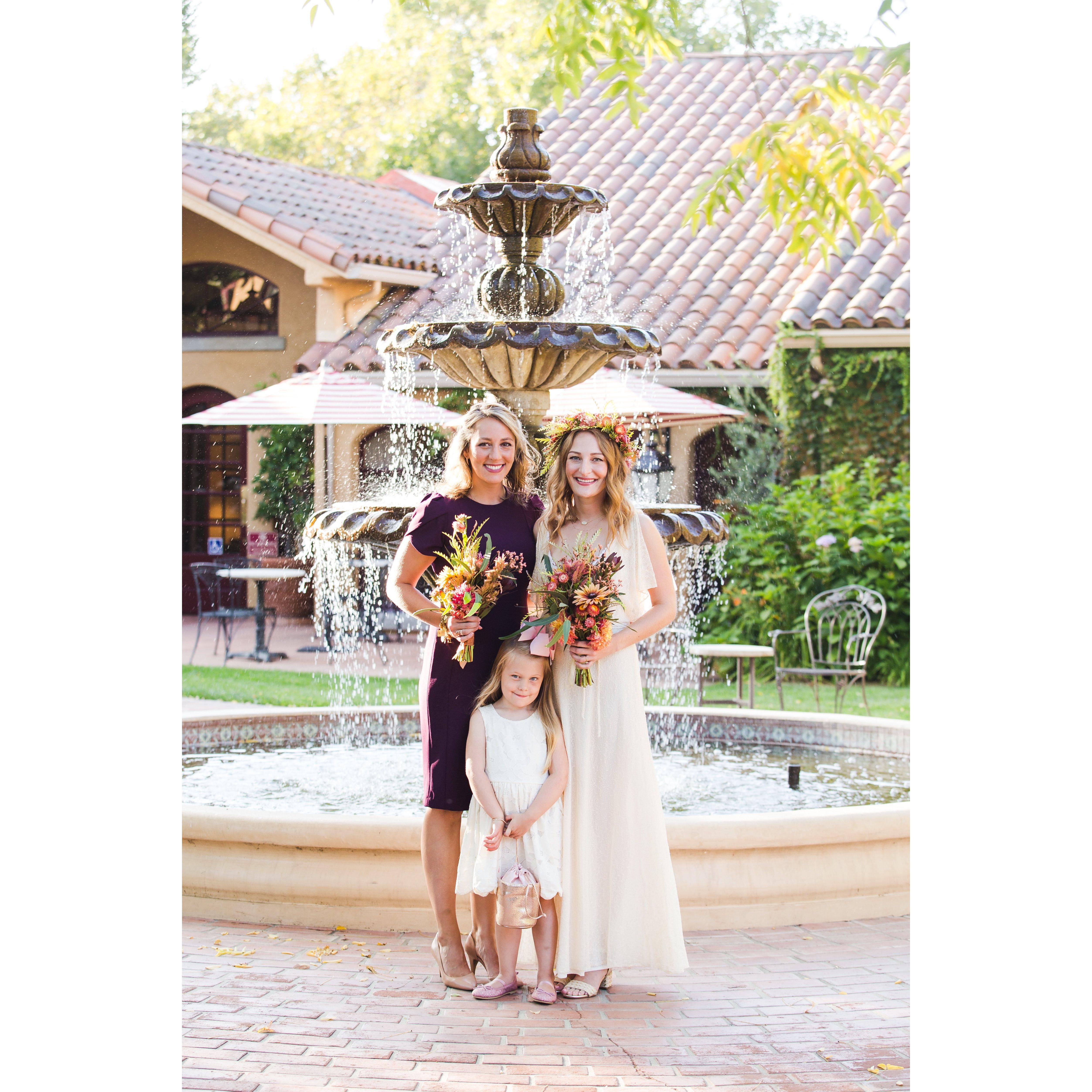 Lizzie and her sister/matron of honor, Mary Claire and niece, Caroline