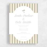 Green Wedding Invitation - Mauritius Portrait