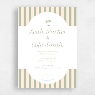 Multi-Colored Wedding Invitation - Mauritius Portrait