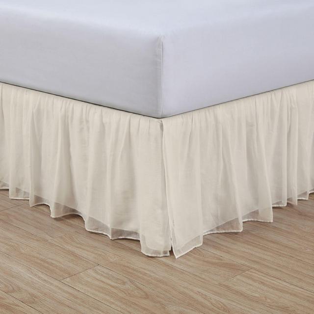 Cotton Voile 15-Inch King Bed Skirt in Ivory