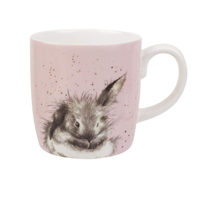 Portmeirion Royal Worcester Wrendale Designs Bathtime Mug | 14 Ounce Large Coffee Mug with Rabbit Design | Made from Fine Bone China | Microwave and Dishwasher Safe