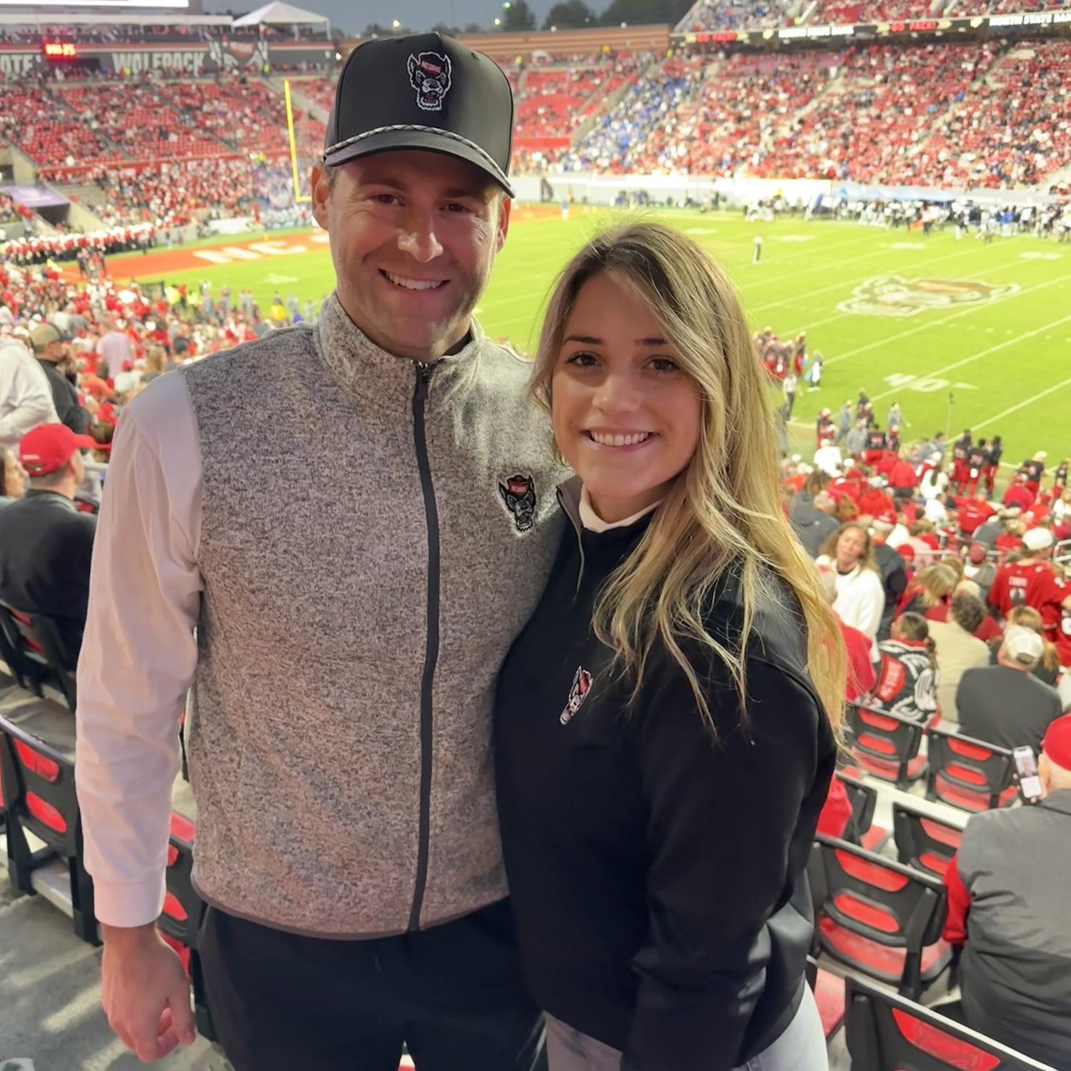 Visiting NC State, where Carl played on the football team.