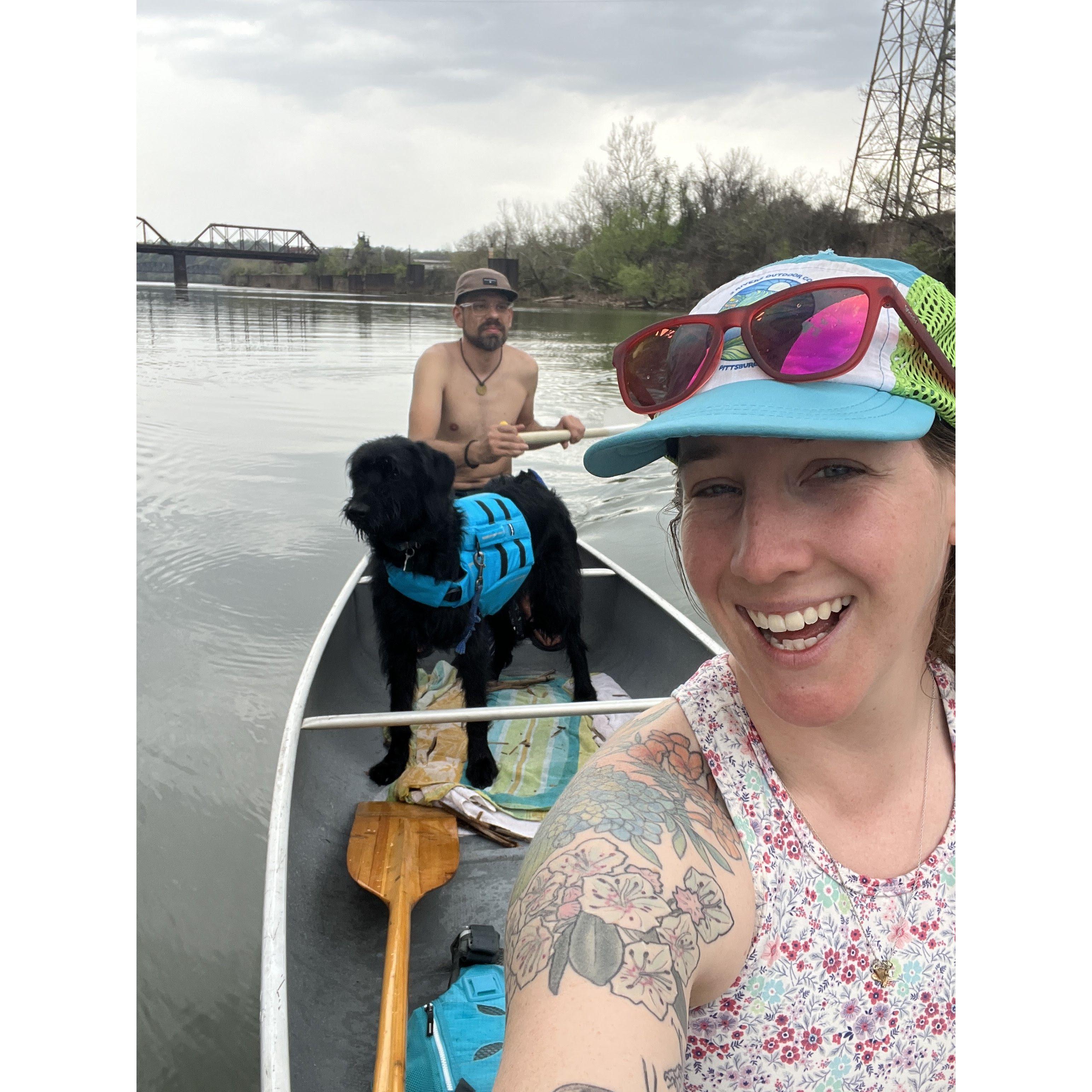 Our first trip out with the canoe and the pup!