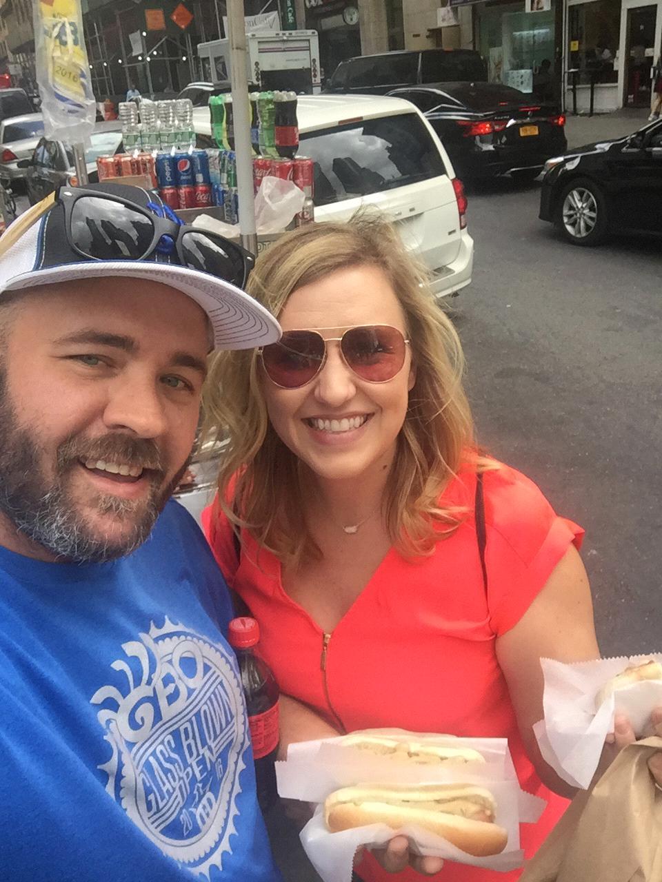 Street hot dogs in New York!