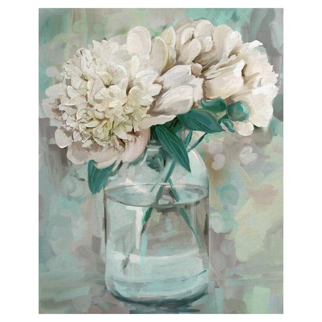 16" x 20" Farmhouse Peonies II by Studio Arts Wrapped Unframed Wall Art Canvas - Fine Art Canvas