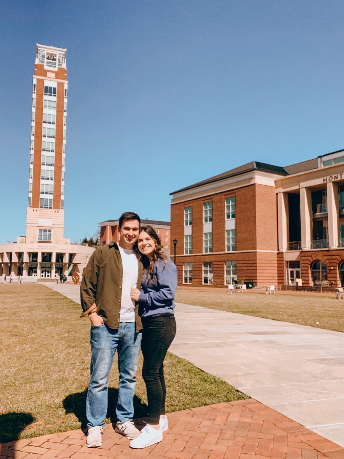 Micah took Caroline to show her the old stomping grounds at Liberty University!