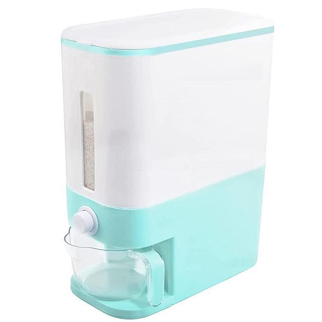 SUT 22.5 Lbs Rice Dispenser,  Moisture Proof Storage Container, Large Cereal Dry Food Storage Box with Lid, Measuring Cylinder Cereal Dispenser, Household Sealed Grain Container for Kitchen