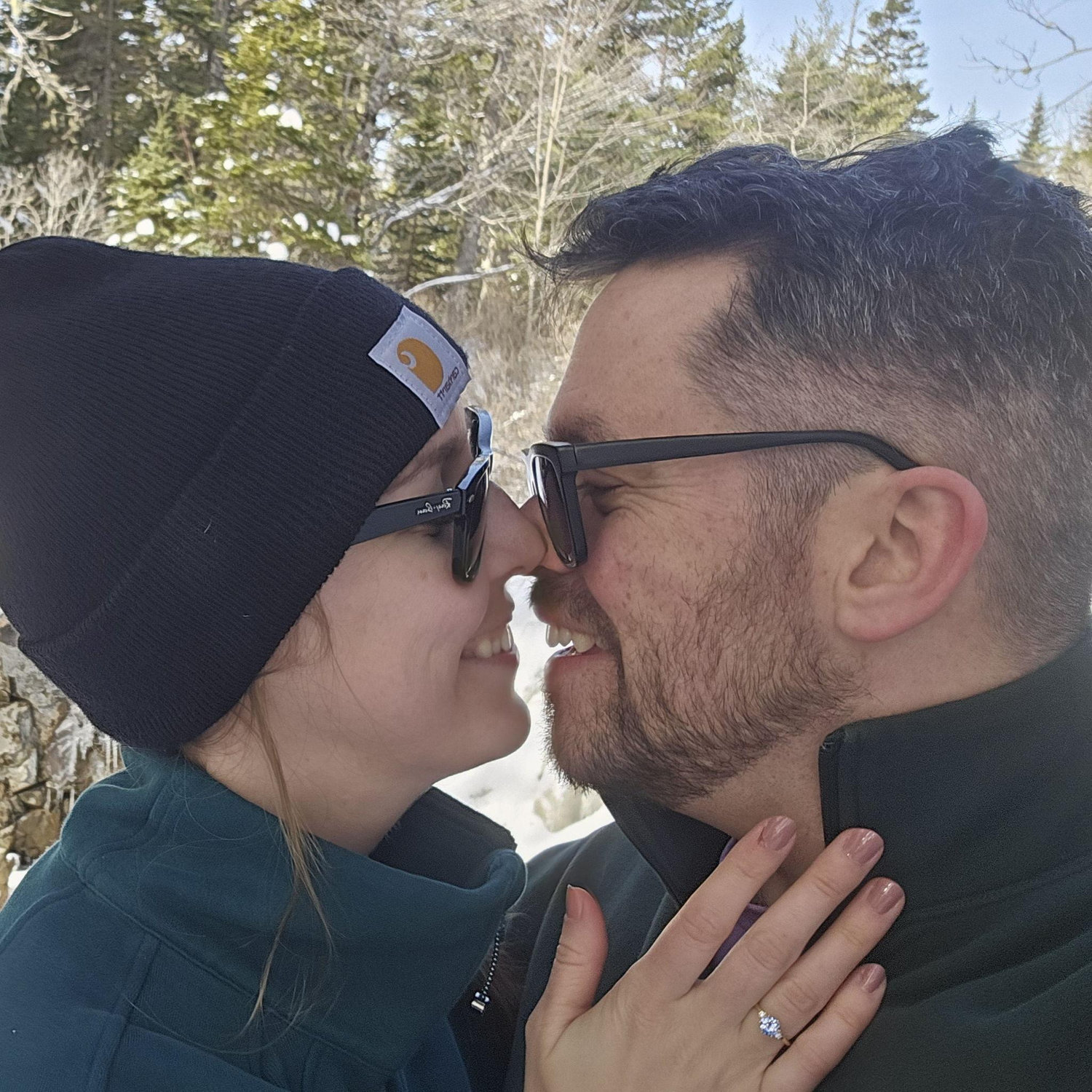 The day Daniel proposed, a chilly day chasing frozen waterfalls