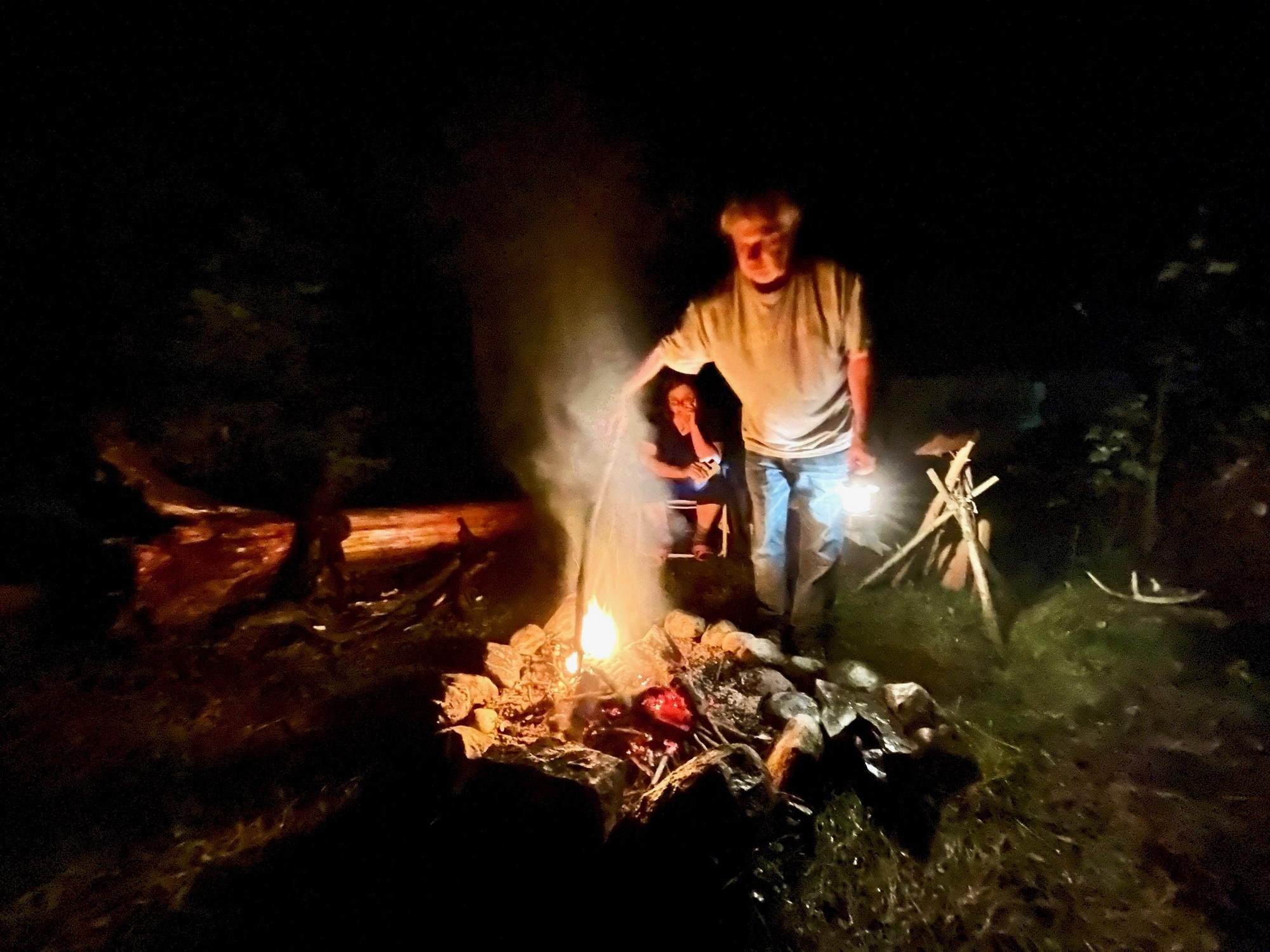 One of many campfires on the Lake Vermilion land.