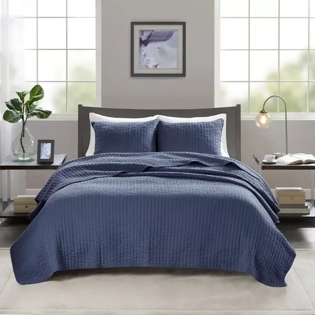 Madison Park Keaton 3-Piece King/California King Coverlet Set in Navy