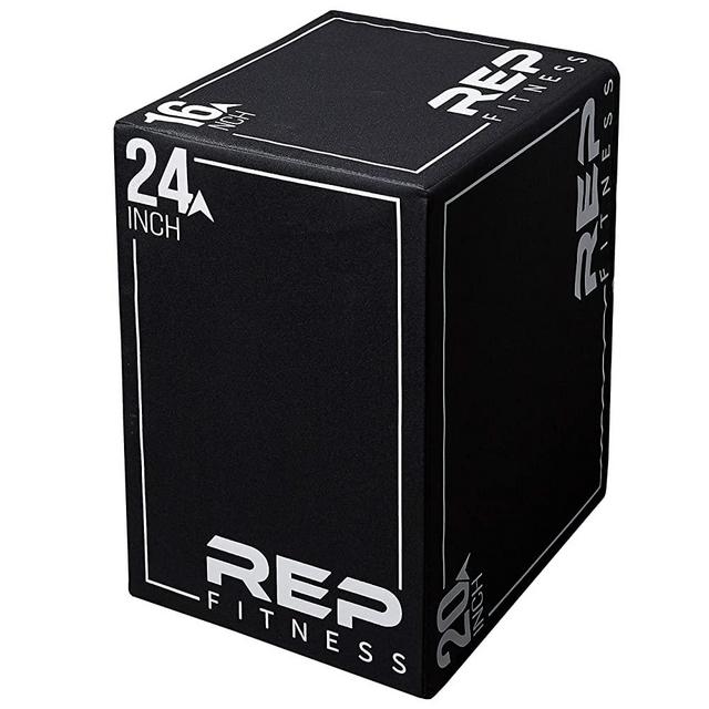 REP FITNESS 3-in-1 Soft Plyo Box – Safe for Shins - Non-Slip Multi-Use Plyometric Box for Jumping, Conditioning, and Strength Training – Choose from 3 Different Sizes