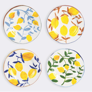 Set de 4 platos llanos de cerámica Limonero