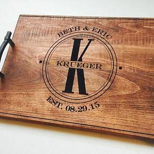 Personalized Serving Tray, Serving Tray, Personalized Wedding Gift, Breakfast in Bed Tray, Anniversary Tray, Personalized Wood Tray