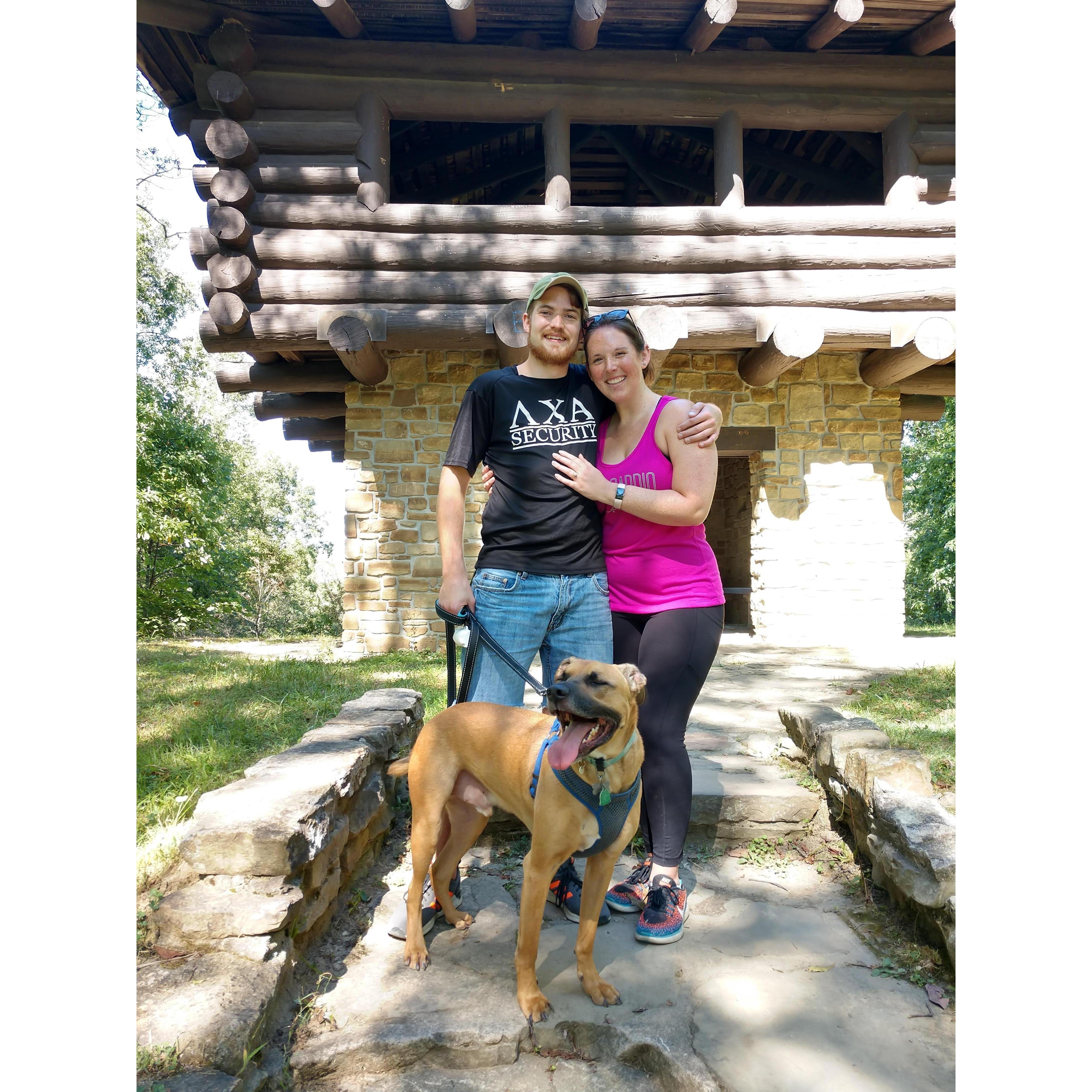 The day that Isaac asked Lauren to marry him! This is at the North Watchtower in Brown County State Park.