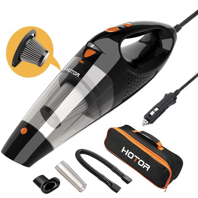 HOTOR Car Vacuum Cleaner High Power, Vacuum Cleaner for Car, DC 12V Portable Handheld Auto Vacuum for Car Use Only, The Best Car Vacuum – Black & Orange