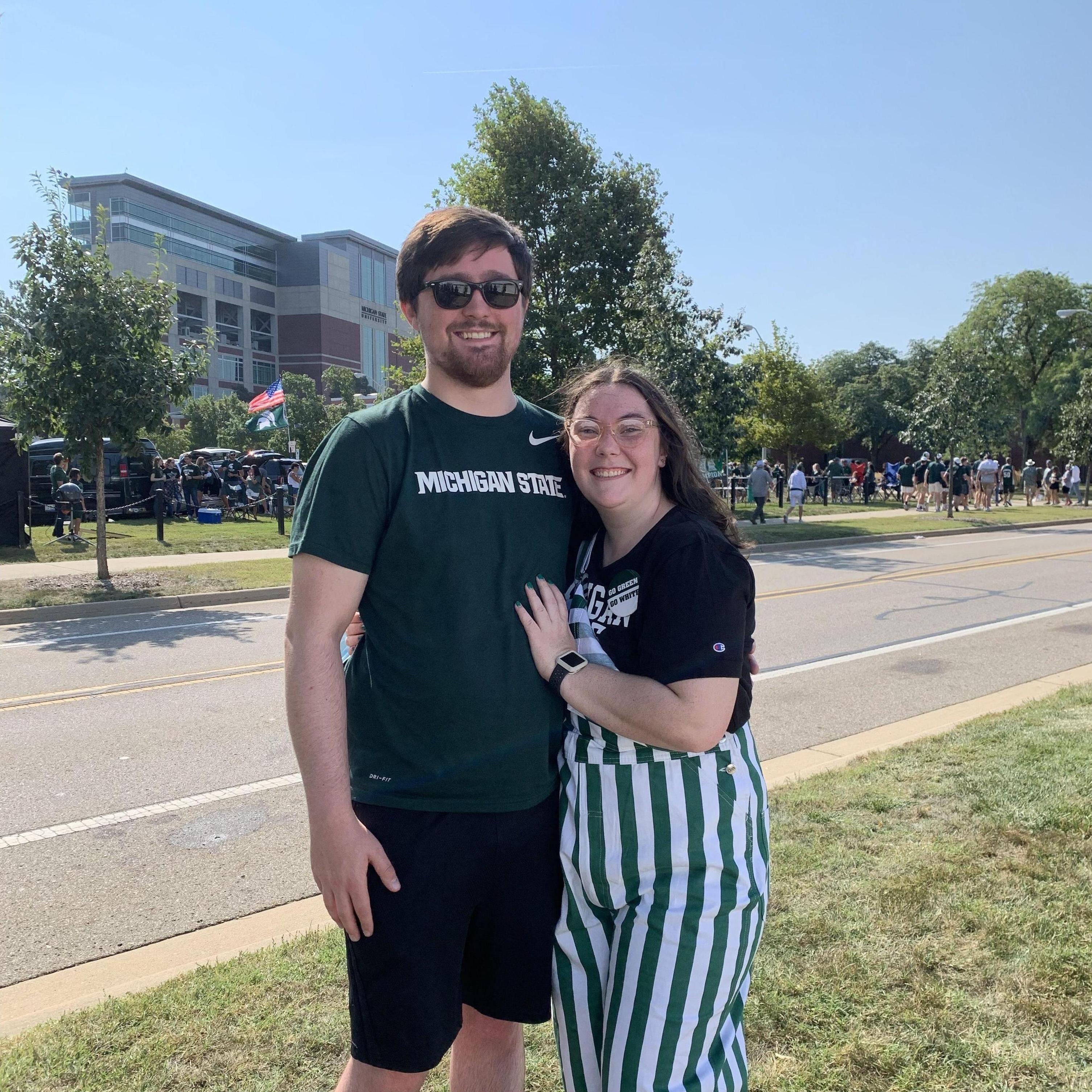 Meghan’s first MSU football game as a season ticket holder! MSU vs Youngstown State 2021- MSU victory 42-14! Go Green!