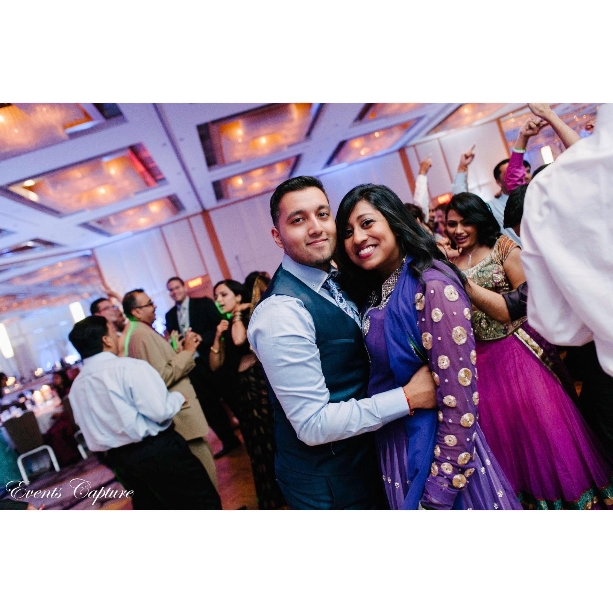 At Raj's sister Nikita's wedding