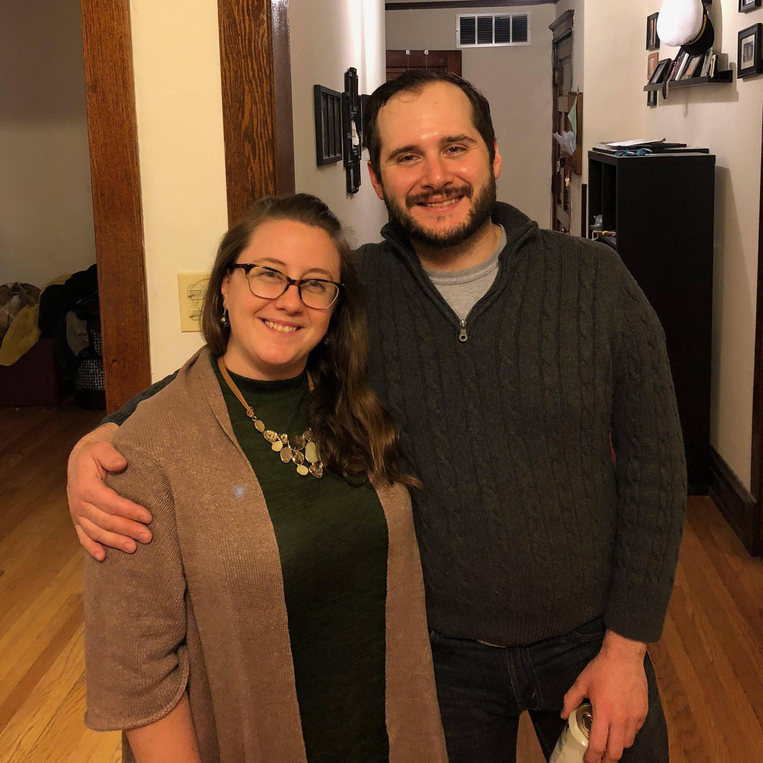 Our first photo together! Dan took this so we could send it to Phil's mom. Taken in 2018, though we started dating in 2017.