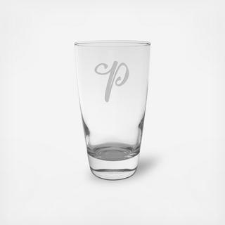 Calligraphy Monogram Cooler Glass, Set of 4