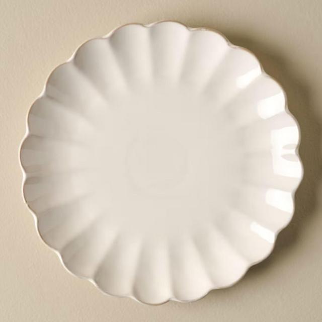 Cream Scalloped Plate