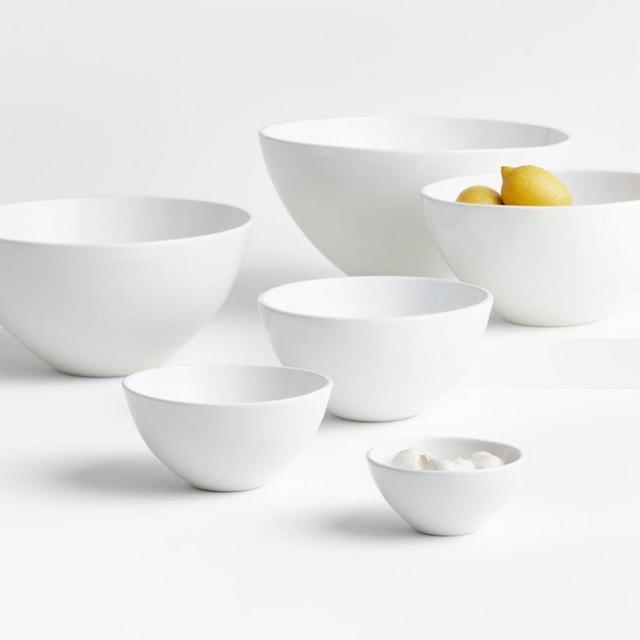 Crate & Barrel Sorrento 6-Piece White Ceramic Bowl Set