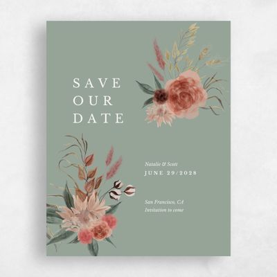 Sage, Green Wedding Save the Date - Monahan Classic
