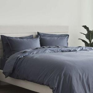 Egyptian Cotton Bed Sheets - King - Silk & Snow (Tempest blue)