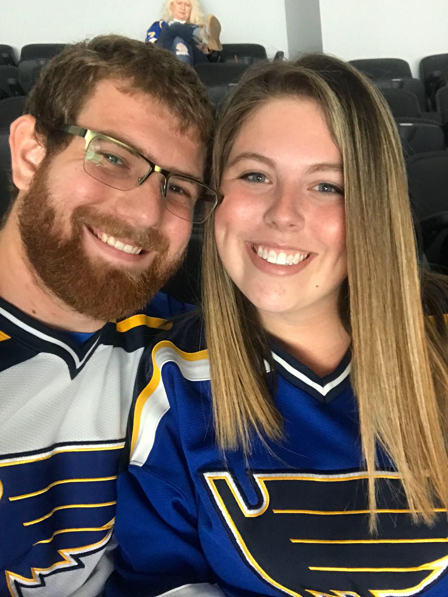 First Blues game together. 
P.S. We won that night! LGB!