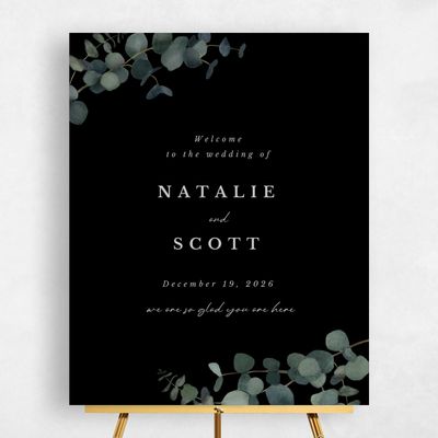 Black Wedding Sign - Verde Portrait