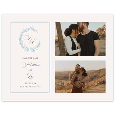 Beige Bordered Wedding Digital Save the Date - Goundry Photo