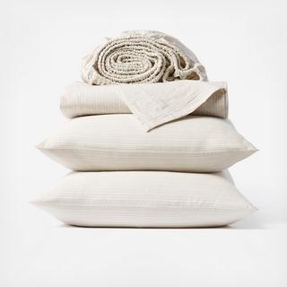Organic Crinkled Percale 4-Piece Sheet Set
